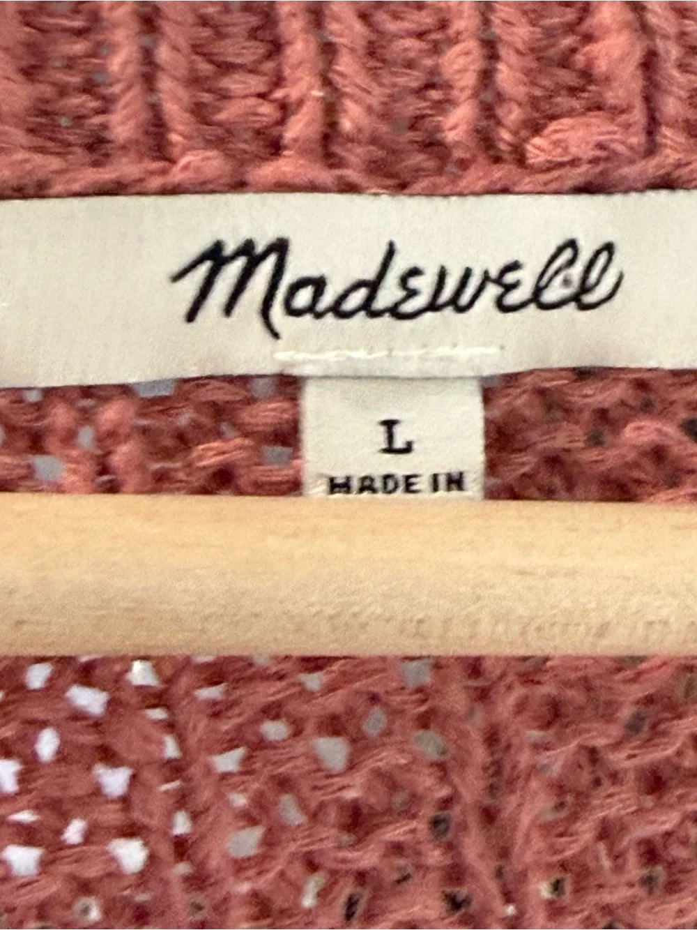 Madewell Bobble pompom Cardigan Sweater Size L Mauve Pink Slouchy Oversized